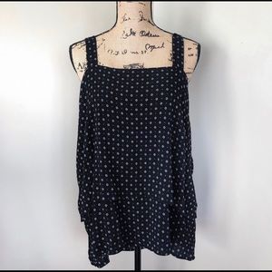 NWT Bobeau Layered Print Square Neck Blous…